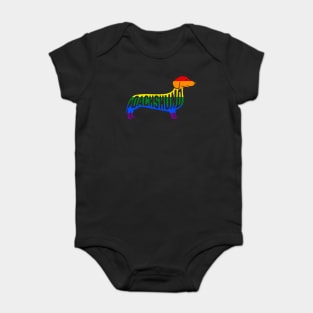 Rainbow Dachshund Pride - Pride Month - LGBT Gifts - Pride Flag Baby Bodysuit